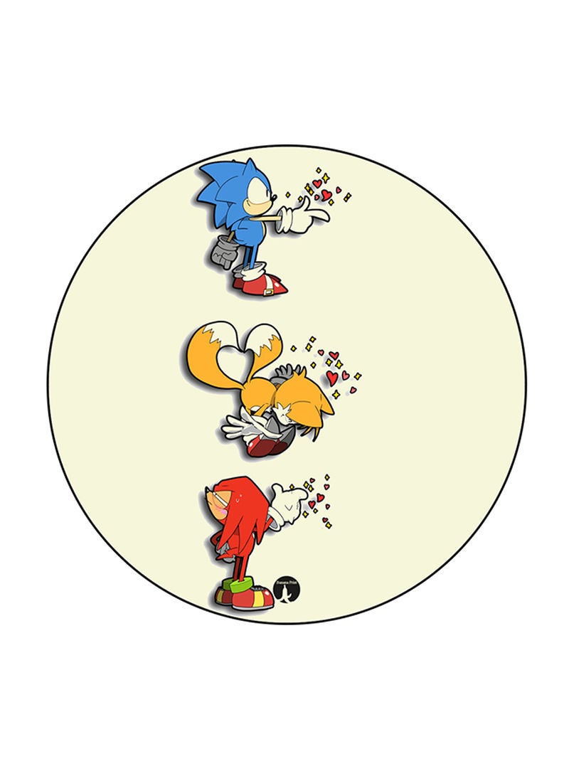 RKN Video Game Sonic Printed Mouse Pad Round  Multicolour