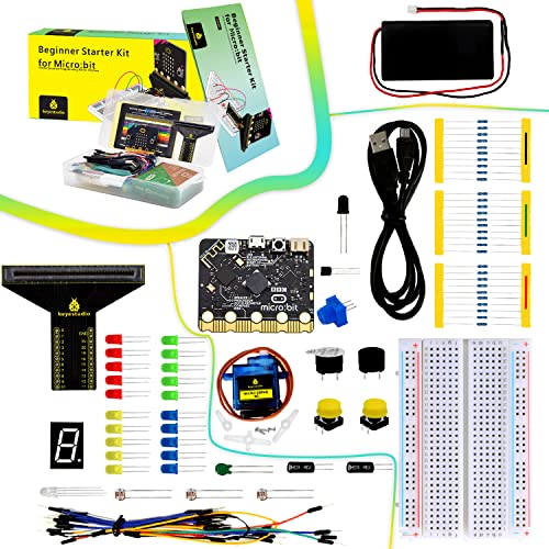 Keyestudio مجموعة البداية الأساسية KEYESTUDIO لملحقات BBC Micro:bit V2 - مجموعة STEM لتعليم البرمجة للمبتدئين (تتضمن Micro:bit V2.21) - Image 1