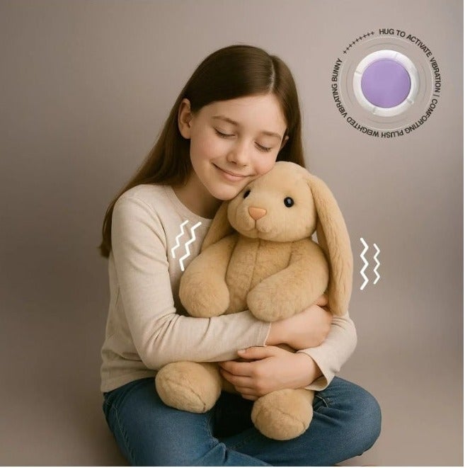 Abley's Weighted Vibrating Bunny Plush - 4lb (1.81kg) Sensory Stuffed Calming Rabbit for Anxiety Relief & Emotional Regulation - Deep Pressure & Vibration Therapy Tool - Image 3