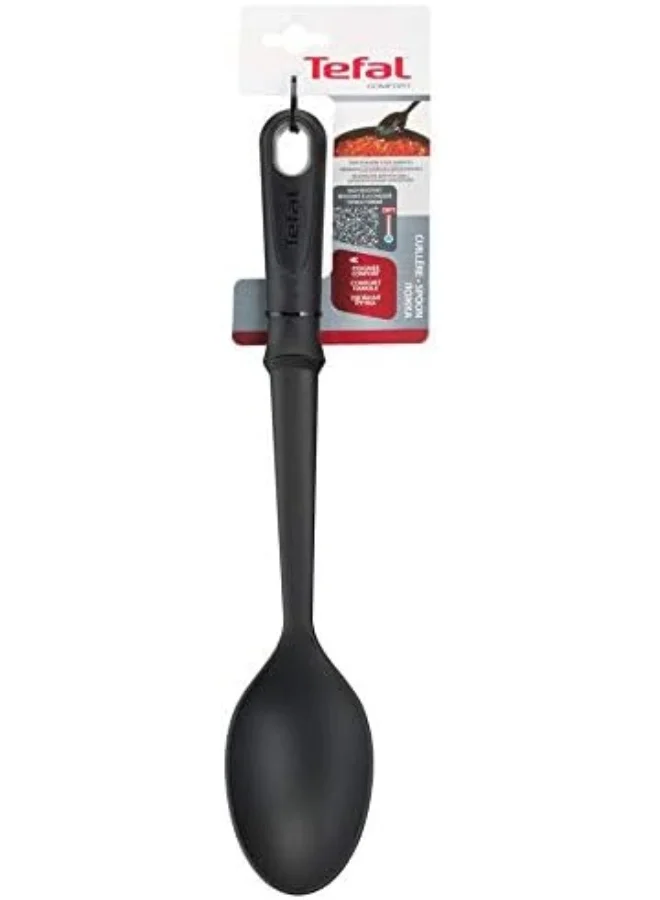 Tefal TEFAL Comfort Spoon | Kitchen Tool | High-Heat Resistance | Scratch-Free for Cookware | Dishwasher-Safe | Ergonomic Design | Black | Plastic | 2 Years Warranty Black 39.2x11.5x2.5cm