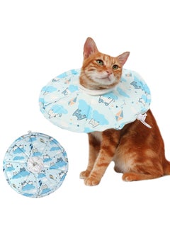 SYOSI Cat Recovery Collar, Soft Cat Cone Cat Protective Collar Adjustable Cone Collar Recovery Cone for Cats After Surgery Elizabeth Collar for Kitten Puppy (Blue)