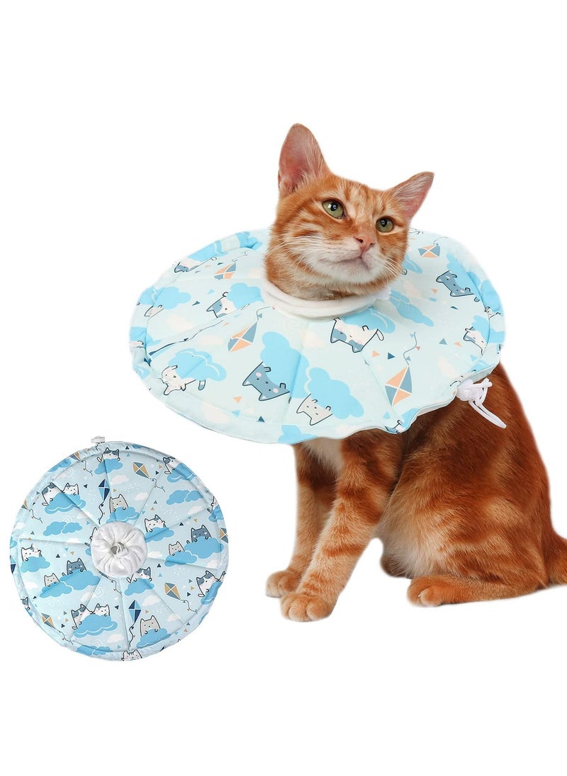 SYOSI - SYOSI Cat Recovery Collar, Soft Cat Cone Cat Protective Collar Adjustable Cone Collar Recovery Cone for Cats After Surgery Elizabeth Collar for Kitten Puppy (Blue) - Image 1
