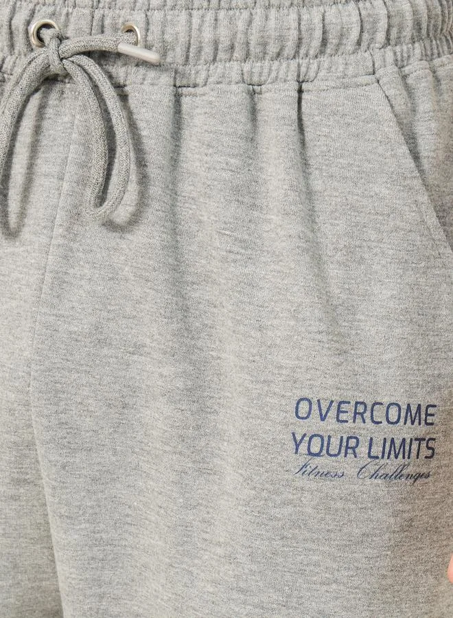 Styli Active Oversized T-Shirt and Slogan Print Joggers Training Set