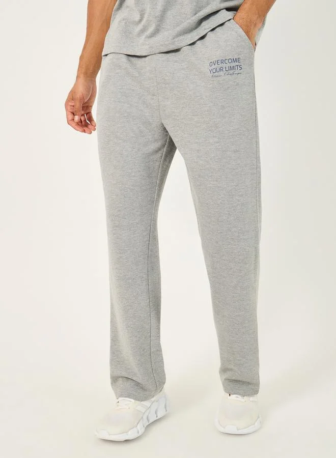 Styli Active Oversized T-Shirt and Slogan Print Joggers Training Set