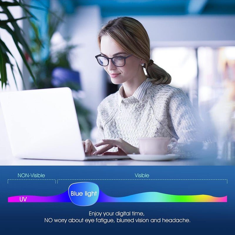Blue Light Blocking Glasses Lightweight Computer Gaming Glasses with Blue Light Filter Eyewear for Women Men Anti TV Phone Glare Eyeglasses - Image 3