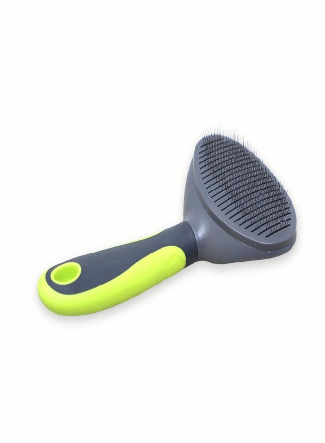 Plushmate Grooming & Cleaning Thin Slicker Brush for Dogs & Cats with Soft Grip Handle, Easy to Remove Loose Undercoat, Pet Massaging Tool Suitable for Long or Short Hair (Oval Shape) - Image 1