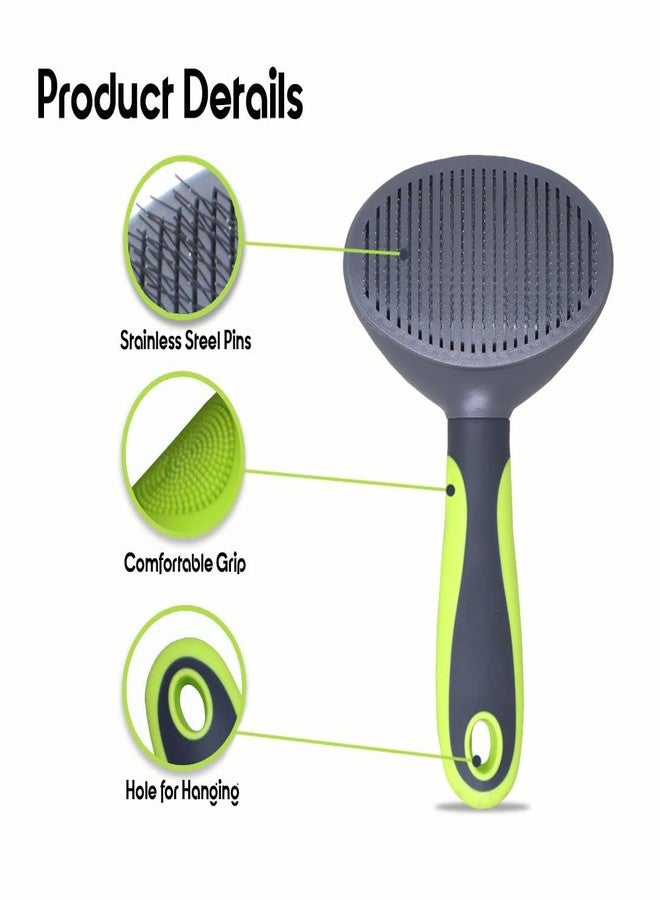 Plushmate Grooming & Cleaning Thin Slicker Brush for Dogs & Cats with Soft Grip Handle, Easy to Remove Loose Undercoat, Pet Massaging Tool Suitable for Long or Short Hair (Oval Shape) - Image 3