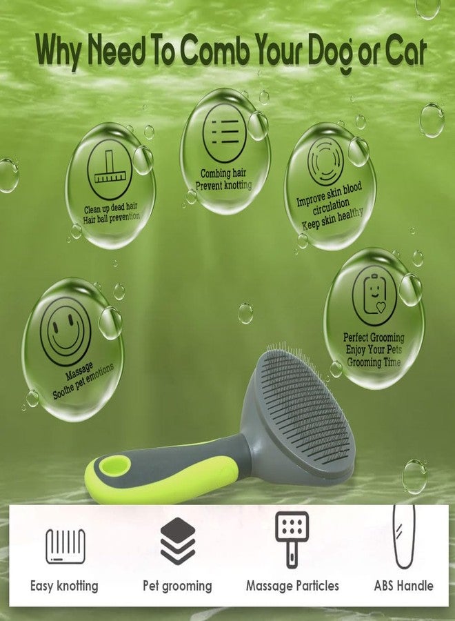 Plushmate Grooming & Cleaning Thin Slicker Brush for Dogs & Cats with Soft Grip Handle, Easy to Remove Loose Undercoat, Pet Massaging Tool Suitable for Long or Short Hair (Oval Shape) - Image 5