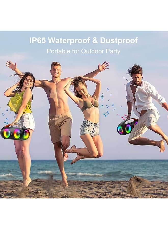 erorex D16 Portable Bluetooth Speakers 40W Large Bluetooth Boombox Speaker Loud Speaker With Deep Bass Outdoor Wireless Speaker With Disco Lights For Party Bluetooth 5.3 Ip65 Waterproof Tws  - Image 3