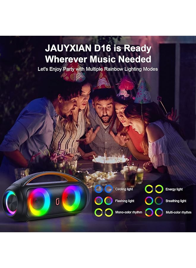 erorex D16 Portable Bluetooth Speakers 40W Large Bluetooth Boombox Speaker Loud Speaker With Deep Bass Outdoor Wireless Speaker With Disco Lights For Party Bluetooth 5.3 Ip65 Waterproof Tws  - Image 2