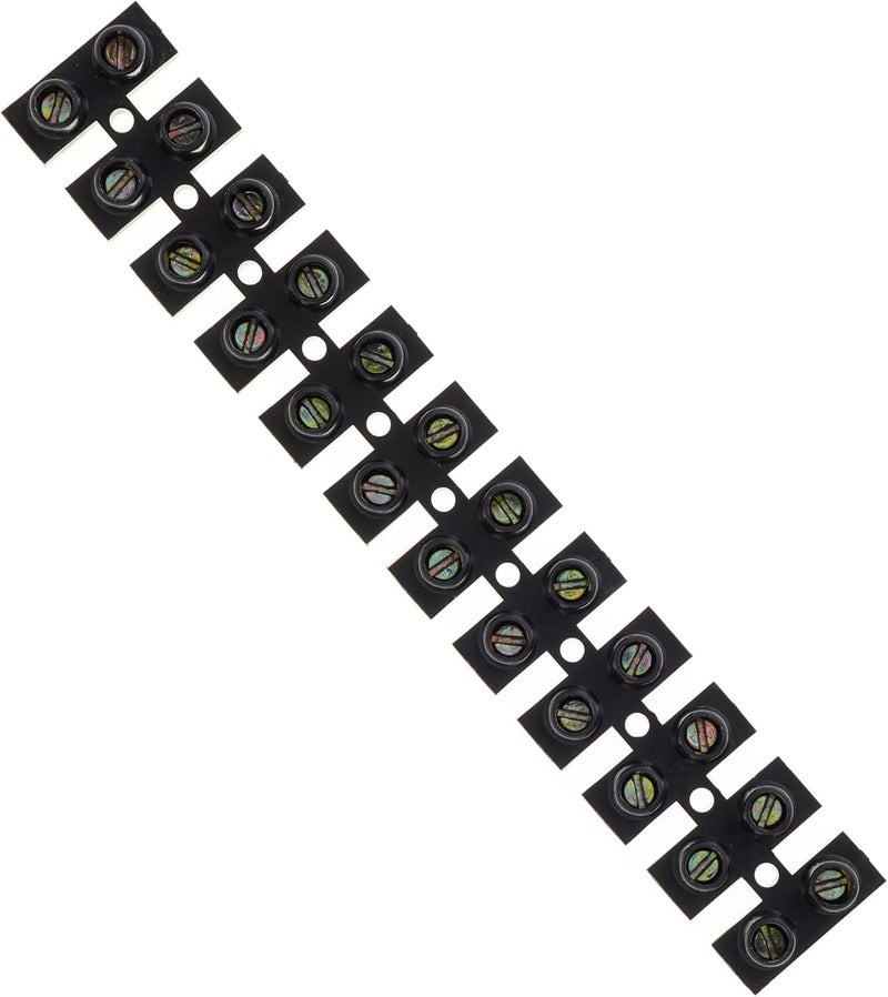 Keple 6A Amp Terminal Block, 12 Way, Black, Screw, Polyethylene - Image 1