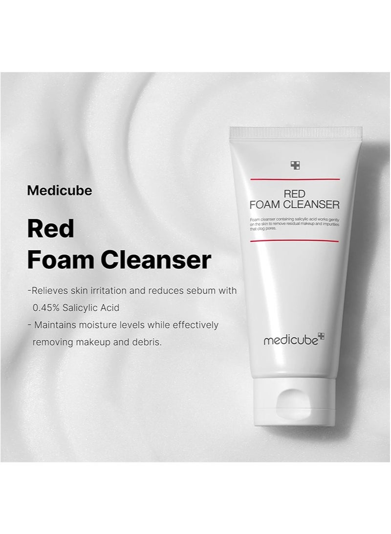 Medicube Deep Cleansing Duo: Zero Pore Blackhead Deep Cleansing Oil + Red Foam Cleanser,Deeply Cleanses,Remove Impurities,Control Sebum,Makeup Remover for All Skin Types,Korean Skin Care - Image 5