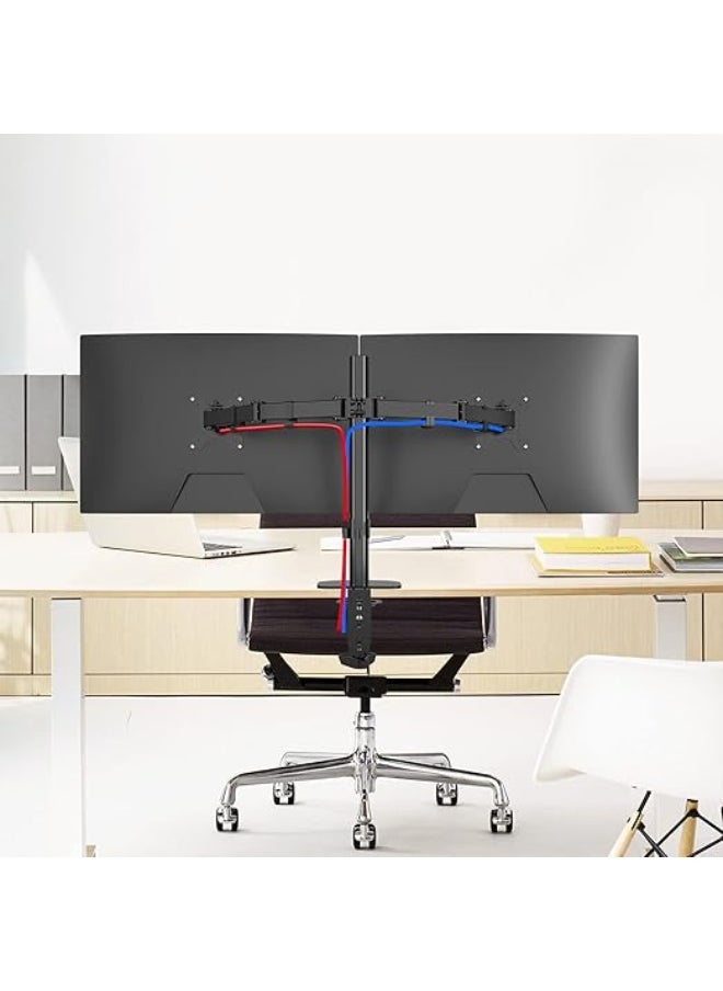 Generic Dual Monitor Arm Mount – Adjustable Desk Stand for 2 Computer Screens, Heavy-Duty Dual Screen Holder for Office Setup  - Image 2