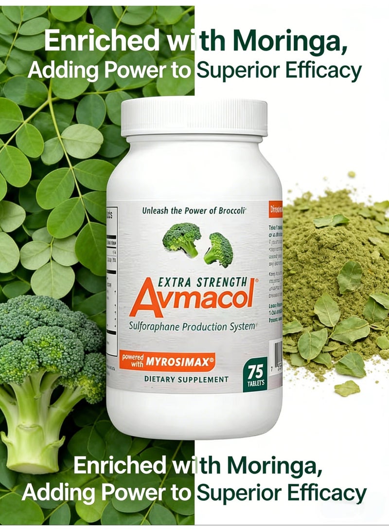 Nutramax Laboratories Avmacol Extra Strength #1 Researched Sulforaphane-Producing Brand for Detoxification, Antioxidant Support, Immune Health, Adults & Children, Moringa, 75 Tablets - Image 4