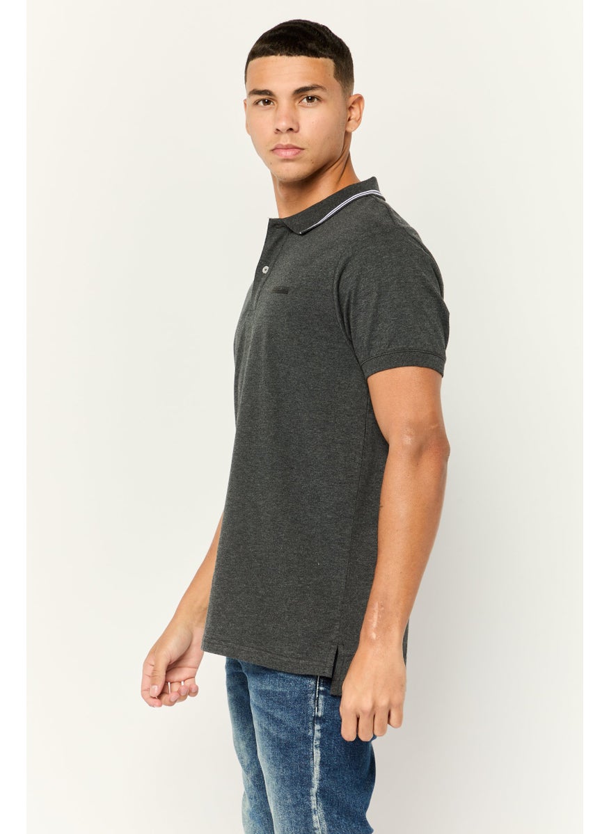 Nordland Men Regular Fit Brand Logo Short Sleeves Polo Shirt, Grey  - Image 2