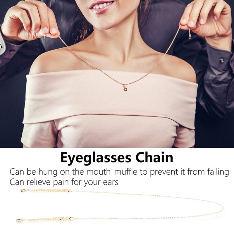كلاراكو قطعتان من سلسلة النظارات الفموية للنساء، حبل للنظارات، حبل للوجه، سلسلة للنظارات، سلسلة للأذن، للحماية من الخدوش، للبالغين والأطفال - Image 2
