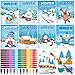 Funrous 24 Set Winter Coloring Books with Crayons Bulk Winter Christmas Party Favors Gifts Animals Penguin Polar Bear Snowman Activity Book Pages for Holiday Birthday Goodie Bags Fillers Prizes - Image 2