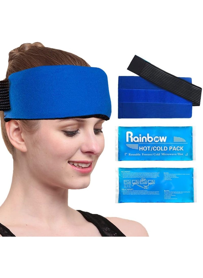 WORLD-BIO Reusable Hot and Cold Packs for Injuries, 2 Flexible Gel Ice Pack Cold Hot Compress for Joint Pain, Muscle Soreness, Tension Headache, Adjustable Therapy Wrap for Knees, Back, Shoulders, Arms and Legs 