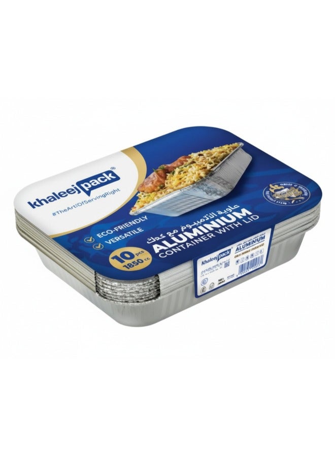 Khaleej Pack Aluminium container1850ml  Pack of 10 Pcs - 83185 - Image 1