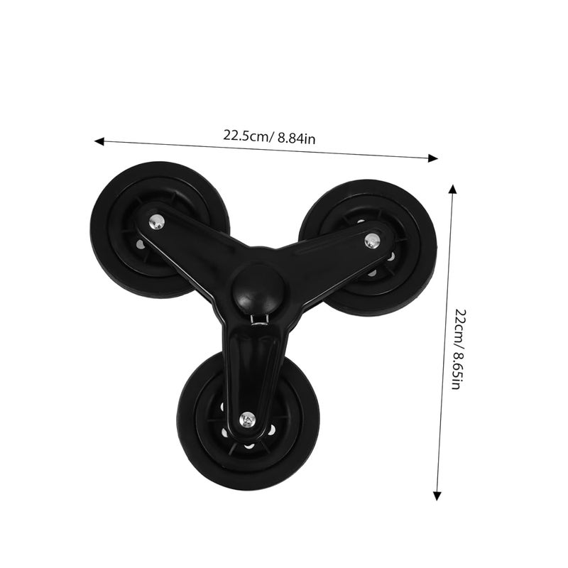 PartyKindom مجموعة استبدال عجلات صعود السلالم لعربة التسوق، مجموعة من 2 عجلة كاستير ثقيلة لعربة اليد - Image 5