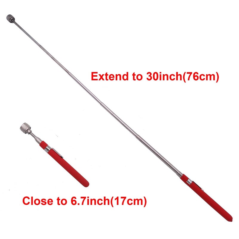 VASTOOLS Telescopic Magnetic Pickup Tool,8LB Magnet Stick, 30" Extendable Magnet with Pocket Clip - Image 4