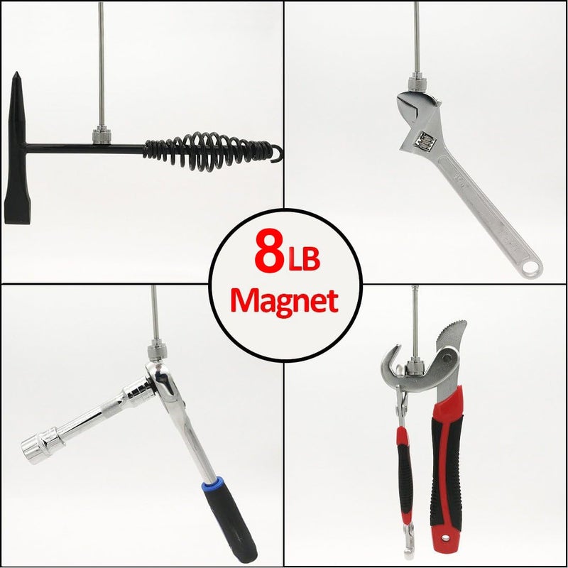 VASTOOLS Telescopic Magnetic Pickup Tool,8LB Magnet Stick, 30" Extendable Magnet with Pocket Clip - Image 3