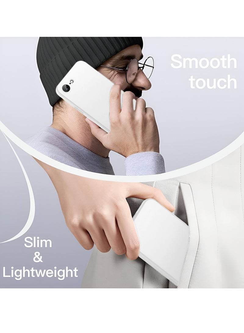 دبليو تيك غطاء غطاء جراب سيليكون سائل ناعم بريميوم من ابل ايفون 16 اي 5 جي 2025 - ابيض - Image 5