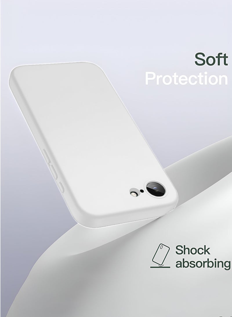 دبليو تيك غطاء غطاء جراب سيليكون سائل ناعم بريميوم من ابل ايفون 16 اي 5 جي 2025 - ابيض - Image 3