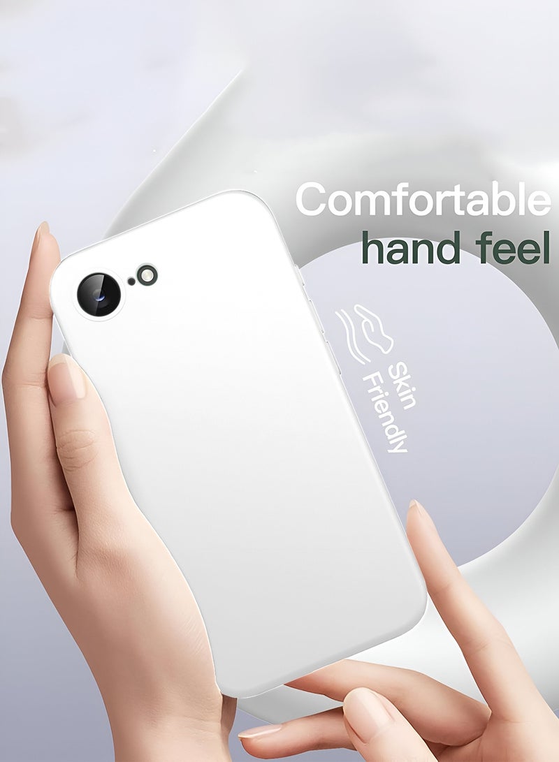 دبليو تيك غطاء غطاء جراب سيليكون سائل ناعم بريميوم من ابل ايفون 16 اي 5 جي 2025 - ابيض - Image 2