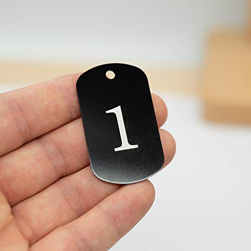 StayMax Aluminum Numbered Tags Key Tags ID Tags (1-50, Black) - Image 5