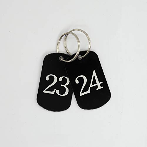 StayMax Aluminum Numbered Tags Key Tags ID Tags (1-50, Black) - Image 4
