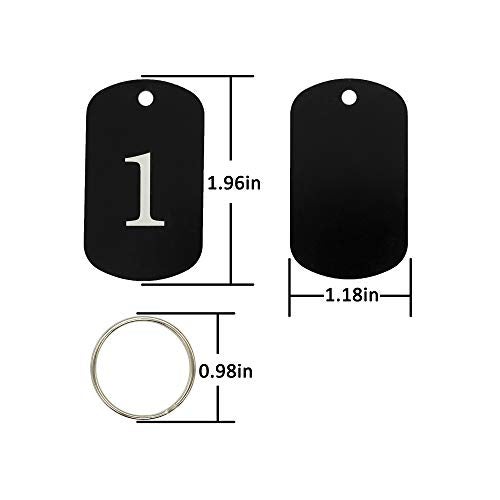 StayMax Aluminum Numbered Tags Key Tags ID Tags (1-50, Black) - Image 2