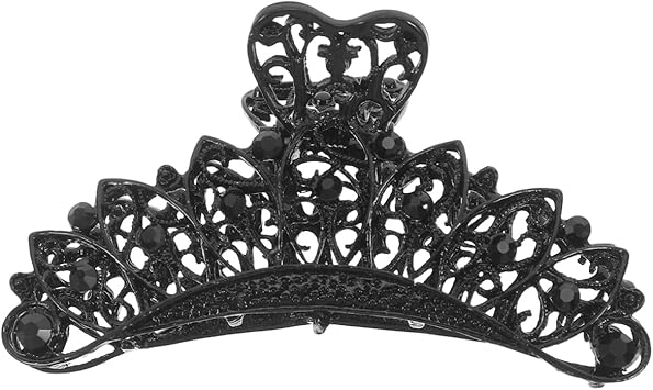 minkissy Black Alloy Jaw Clip Hollow Hair Claw Clips Goth Hair Clips Hair Grip Metal Claw Gothic Style Hair Claw for Women Girls Long Hair 3 inch 8 cm - Image 1
