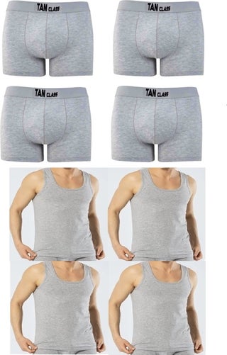 Economic Package 4 Pieces Grey Lycra Boxer, 4 Pieces Classic Suspender Grey Undershirt Flexible Fabric, Slim Fit - pzsku/ZC823A895BCC71ACBCE1AZ/45/_/1731183037/50c13ea6-6dba-4b0f-bf27-a54dbce7004b