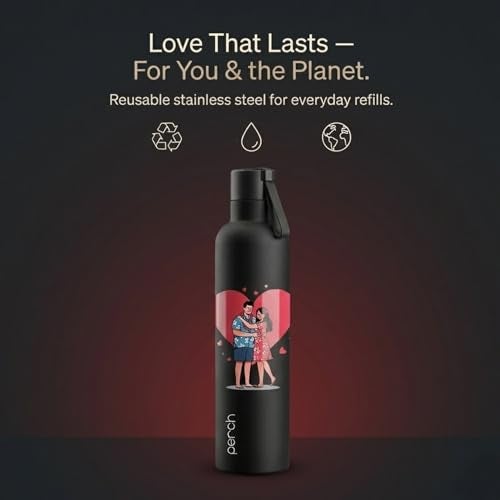 Perch Oasis Pro Insulated Steel Water Bottle 760ml | ISI Certified Hot & Cold Leakproof Flask | BPA-Free Valentine Gift Bottle for Couples, His & Her, Office, Gym & Home | Bliss - Image 5
