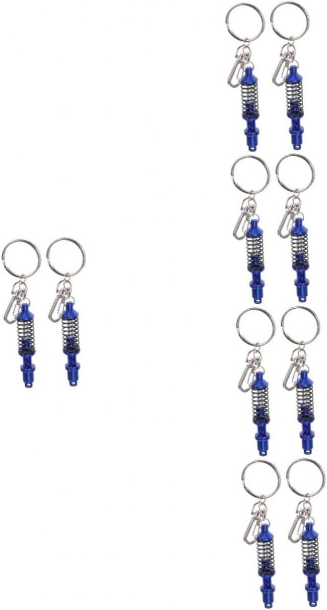 10pcs Keychain Bag Pendant Automotive Key Holder Fun Spring Design for Car Enthusiasts - Image 1