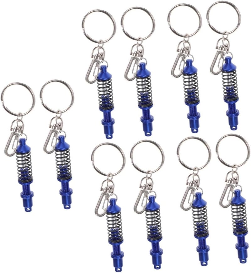 10pcs Keychain Bag Pendant Automotive Key Holder Fun Spring Design for Car Enthusiasts - Image 4