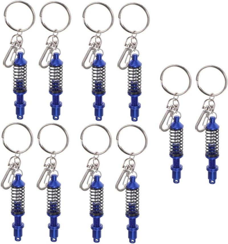 10pcs Keychain Bag Pendant Automotive Key Holder Fun Spring Design for Car Enthusiasts - Image 5