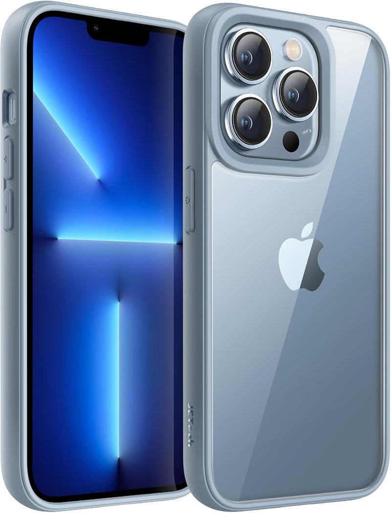 Jetech Case For Iphone 13 Pro 6.1-Inch, Shockproof Phone Bumper Cover, Solid Color Matte Tpu Frame, Anti-Scratch Clear Back Sierra Blue - Image 1