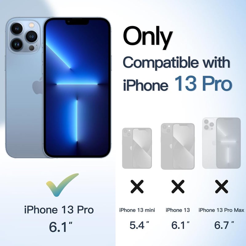 Jetech Case For Iphone 13 Pro 6.1-Inch, Shockproof Phone Bumper Cover, Solid Color Matte Tpu Frame, Anti-Scratch Clear Back Sierra Blue - Image 2