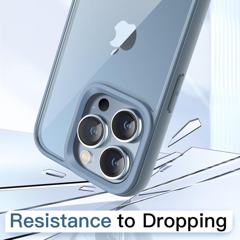 Jetech Case For Iphone 13 Pro 6.1-Inch, Shockproof Phone Bumper Cover, Solid Color Matte Tpu Frame, Anti-Scratch Clear Back Sierra Blue - Image 4