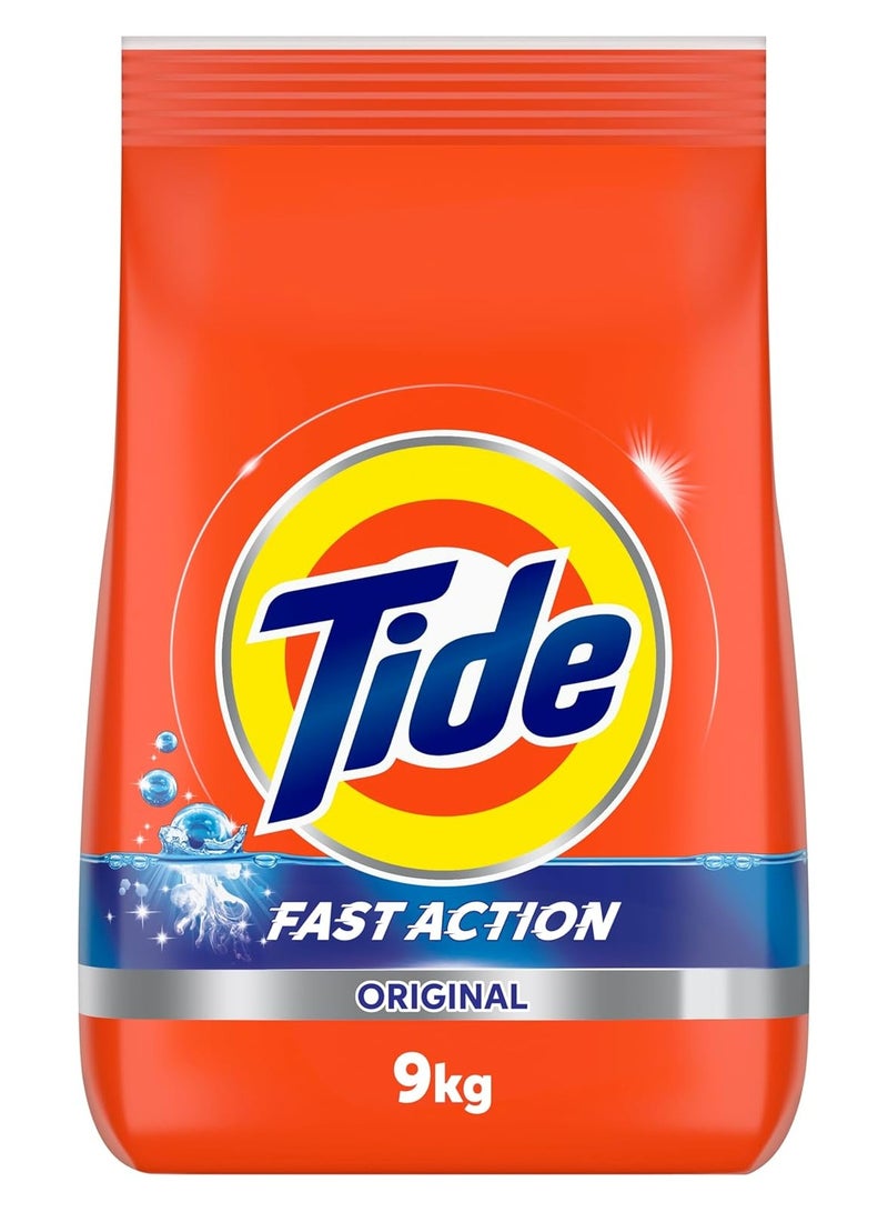 Tide Fast Action Laundry Detergent Powder, 9 KG - Image 1
