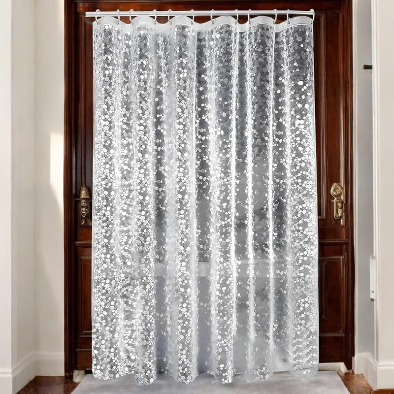Pop Shade 0.15MM Pack of 1| Rings AC Curtain | PVC Door Window Curtain | Curtains for Door | Curtain for Bathroom | Waterproof Shower Curtain | 7 Feet| Semi Transparent 04.10.24.39 - Image 1