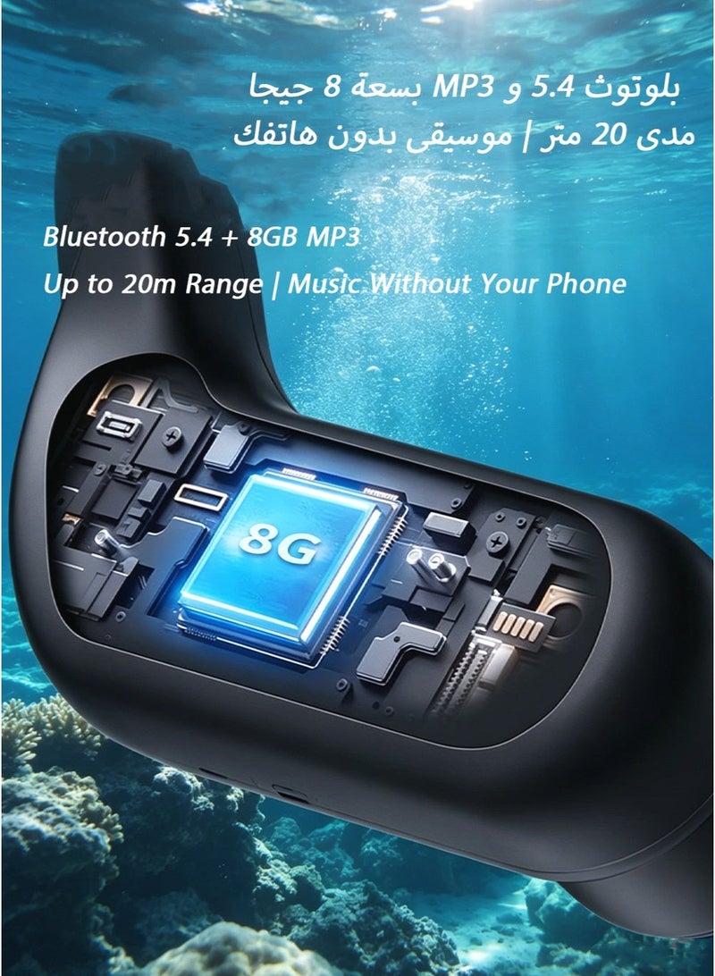 IPX8 Waterproof Bone Conduction Swimming Headphones with Built-in 8GB MP3 Player, Bluetooth Sports Earphones, Magnetic Charging, 8-Hour Playtime, 28g Lightweight for Swimming, Running and Cycling - Image 5