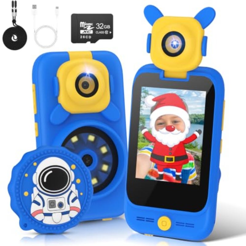 Smart Phone with 100X Microscope and Rotating Camera Toddler Toy Phone 2.8" Touchscreen/ 32GB Card/ 18 Early Learning Features, ABC, Music, Games/ Great for Boys Age 3-8 Birthday Gift - Image 1