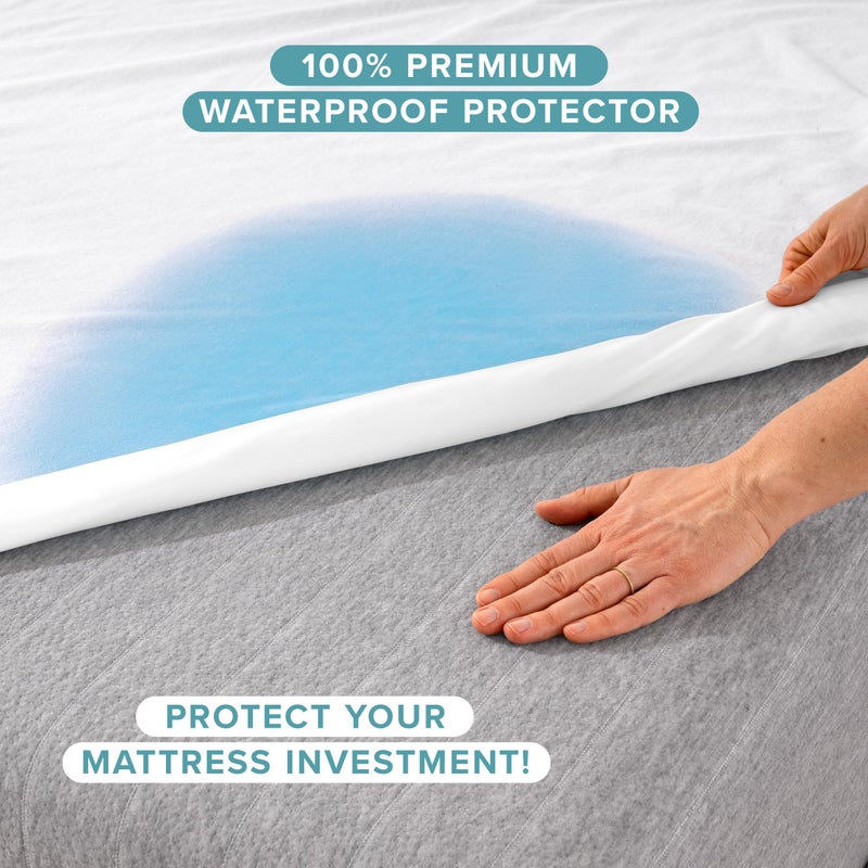 Bare Home Twin Extra Long Mattress Protector - 100% Waterproof & Breathable - Cooling Mattress Cover - Protects Against Spills - Vinyl Free - Dorm Essentials - Protect Your Mattress (Twin XL, White) - Image 2