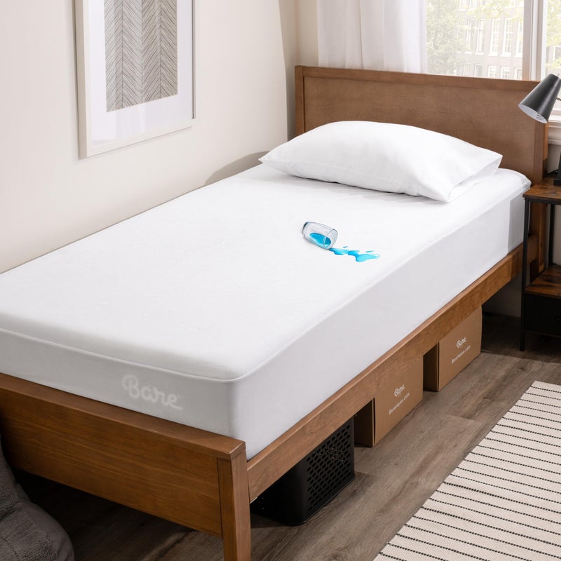 Bare Home Twin Extra Long Mattress Protector - 100% Waterproof & Breathable - Cooling Mattress Cover - Protects Against Spills - Vinyl Free - Dorm Essentials - Protect Your Mattress (Twin XL, White) - Image 1