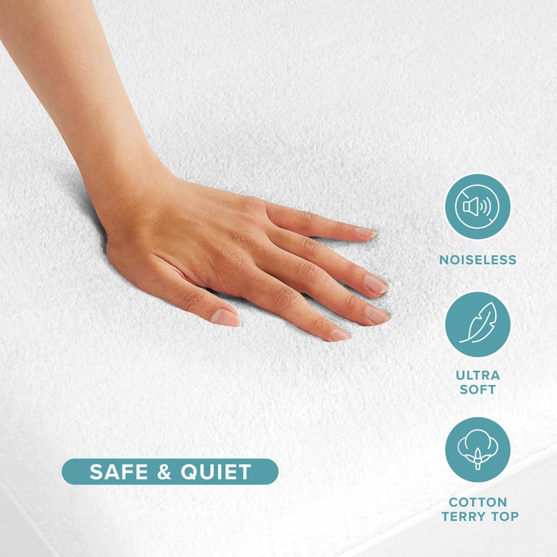 Bare Home Twin Extra Long Mattress Protector - 100% Waterproof & Breathable - Cooling Mattress Cover - Protects Against Spills - Vinyl Free - Dorm Essentials - Protect Your Mattress (Twin XL, White) - Image 3