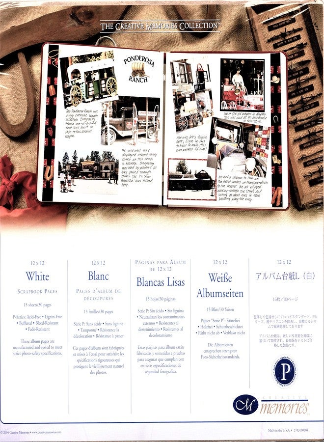 Creative Memories The Creative Memories Collection White Scrapbook Refill Pages 12" X 12" (2004 Discontinued ORIGINAL SIZE) - Image 2