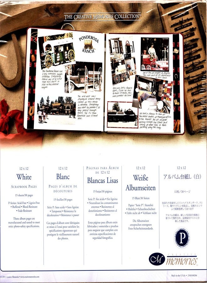 Creative Memories The Creative Memories Collection White Scrapbook Refill Pages 12" X 12" (2004 Discontinued ORIGINAL SIZE) - Image 1